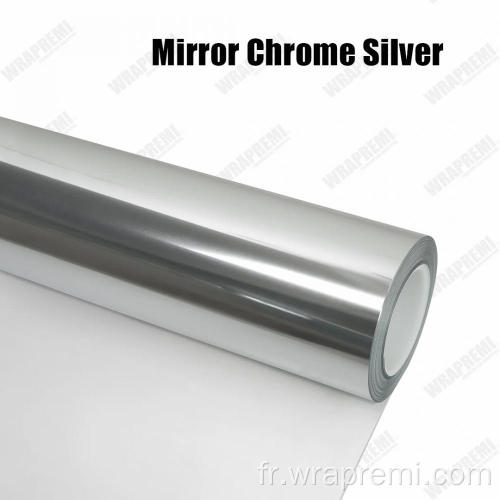 Miroir en vinyle enveloppe de voiture Chrome